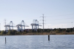 The Lafayette River and cranes at the container terminal